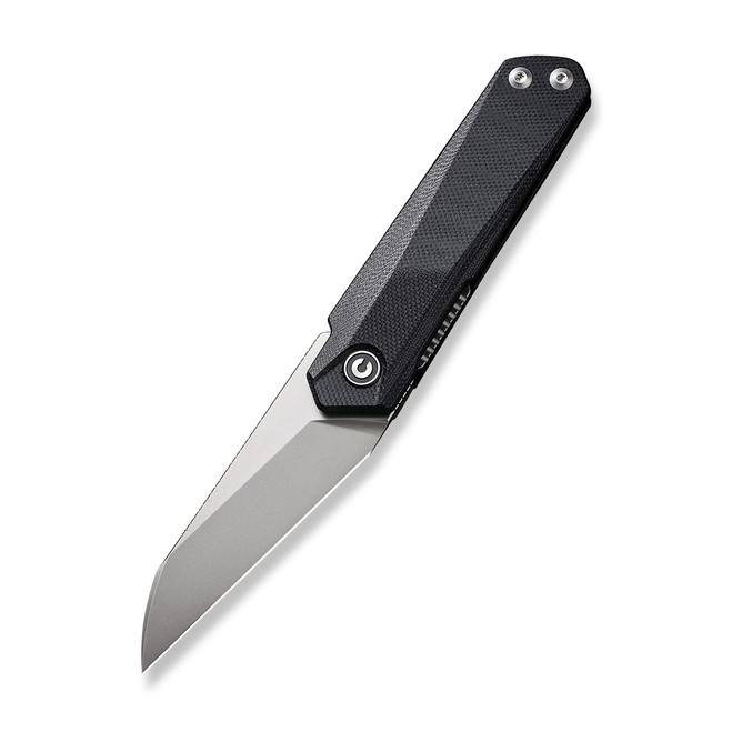 Discontinued Civivi Ki-V Plus Folding Knife Black G10 Handle Nitro-V Plain Edge Silver Bead Blast Finish C20005B-1