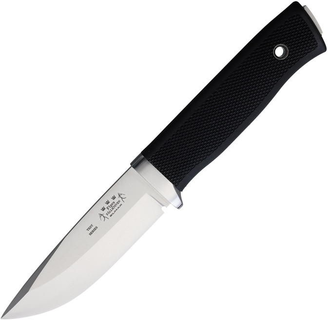 Fallkniven F1 Pro Fixed Blade Knife Black Thermorun Handle Elmax Plain Edge Satin Finish