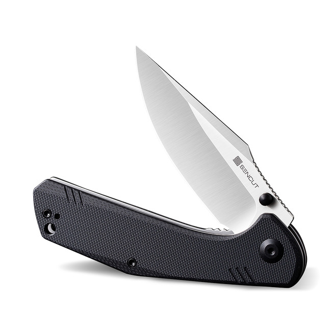 Sencut Actium Folding Knife Black G10 Handle D2 Drop Point Plain