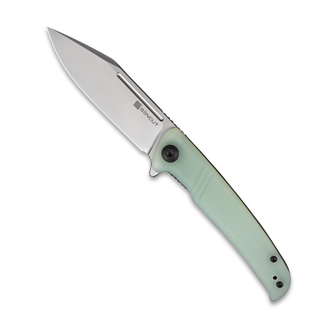 Discontinued Sencut Brazoria Folding Knife Natural G10 Handle D2 Clip Point Plain Edge Silver Bead Blast Finish SA12B Discontinued Sencut Brazoria Folding Knife Natural G10 Handle D2 Clip Point Plain Edge Silver Bead Blast Finish SA12B