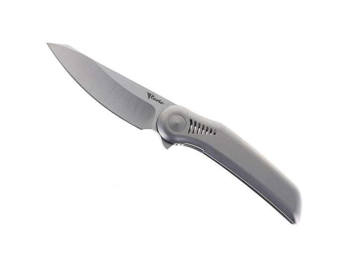 Reate Gents #9 Flipper Pocket Knife Beadblast Titanium Handle M390 Plain Edge Satin Finish