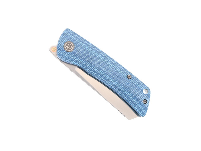その他 g Petrified Fish Flavorist Folding Knife Blue Micarta Handle K110