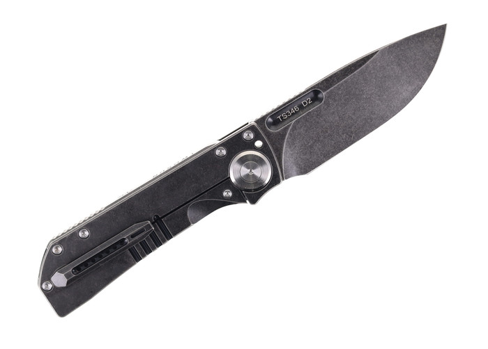 TwoSun Night Morning Pocket Knife Blackwashed Titanium Handle D2