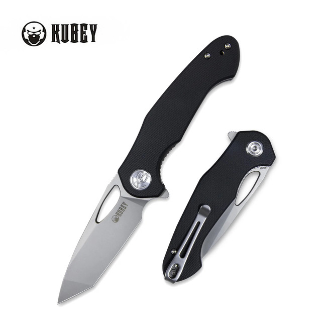 Kubey Dugu Folding Knife Black G10 Handle 14C28N Plain Edge Sandblast Finish KU159C Kubey Dugu Folding Knife Black G10 Handle 14C28N Plain Edge Sandblast Finish KU159C
