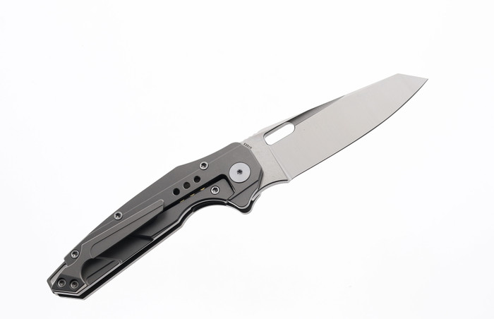 Bestech NYXIE Folding Knife Grey Titanium Handle S35VN Plain Edge