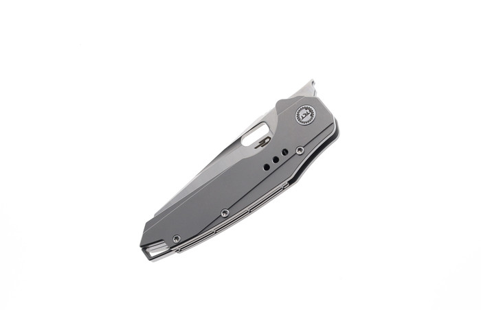 Bestech NYXIE Folding Knife Grey Titanium Handle S35VN Plain Edge