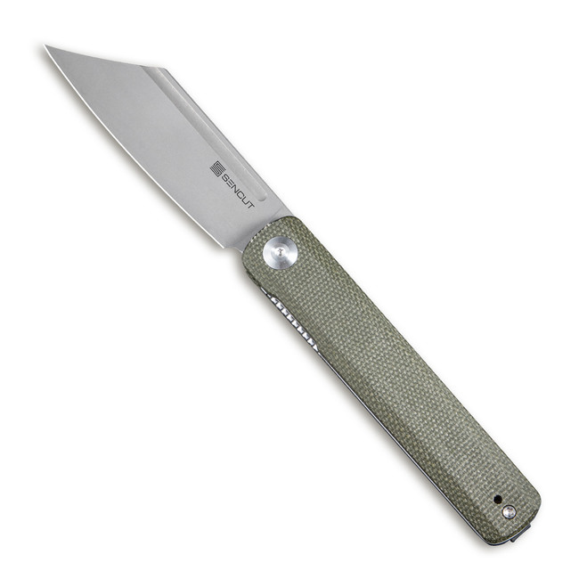 Sencut Bronte Folding Knife Green Micarta Handle 9Cr18Mov Reverse Tanto Plain Edge Gray Stonewash Finish SA08B Sencut Bronte Folding Knife Green Micarta Handle 9Cr18Mov Reverse Tanto Plain Edge Gray Stonewash Finish SA08B