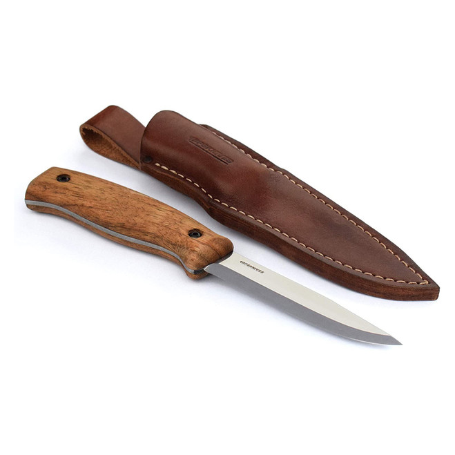 BPS BS3 CSH Folding Knife Walnut Wood Handle Carbon Steel Blade Plain Edge BPSBS3-CSH