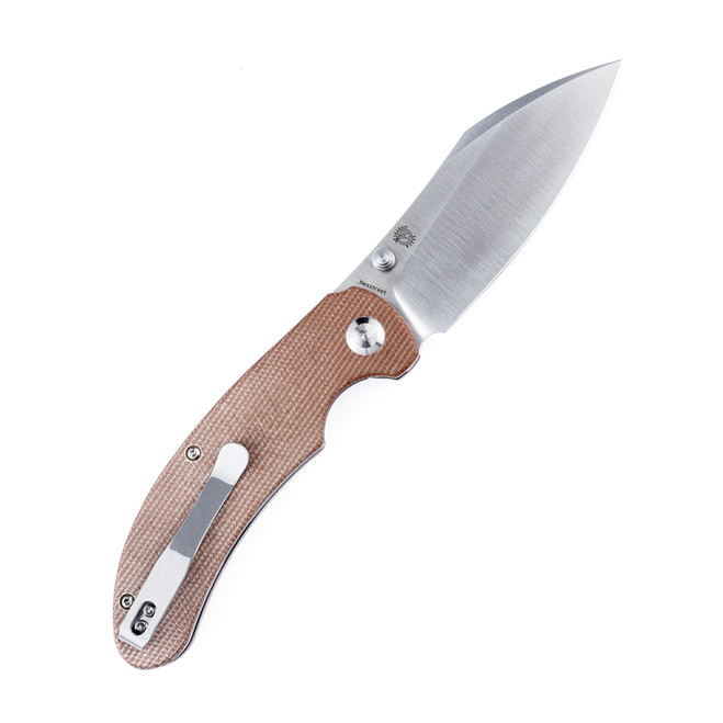 Kansept Nesstreet Folding Knife Brown Micarta Handle S35VN Plain