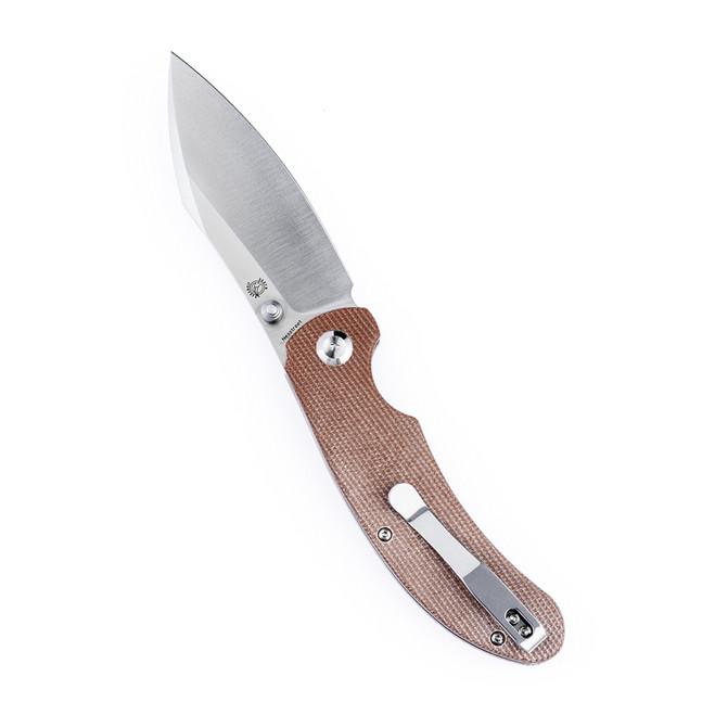 Kansept Nesstreet Folding Knife Brown Micarta Handle S35VN Plain