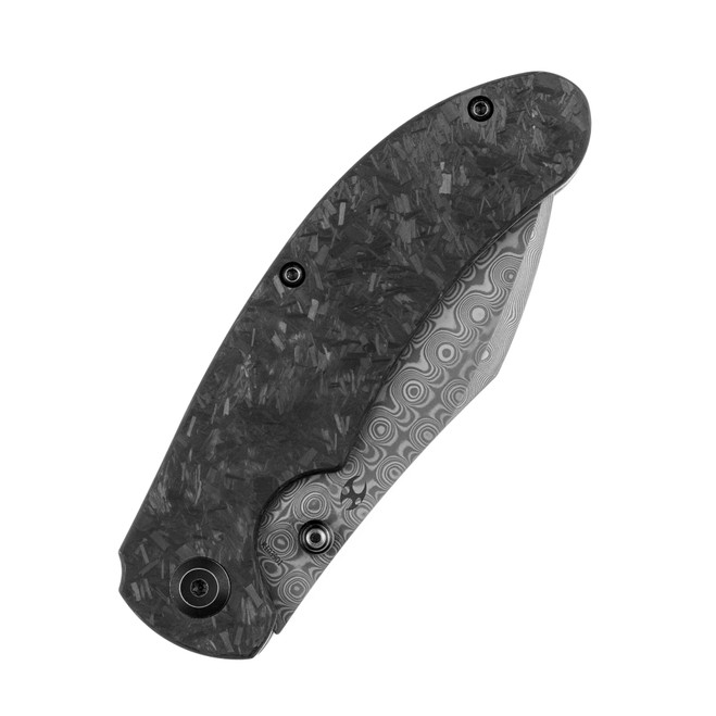 ＣＣ Kansept Nesstreet Folding Knife Shred Carbon Fiber Handle Damascus