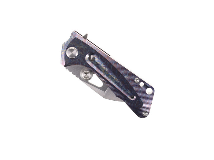 Two Sun Folding Knife Color Titanium Handle M390 Sabertooth Plain