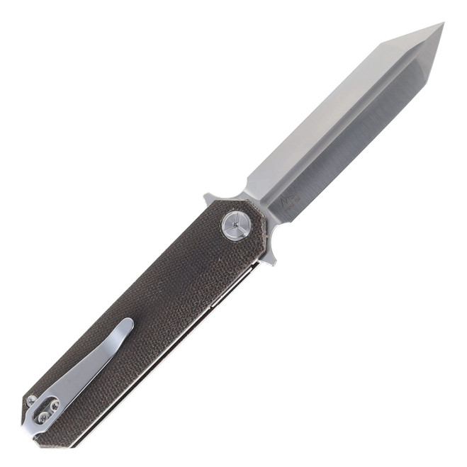ミモフル様2 Two Sun Flipper Folding Knife Gray Titanium/Micarta Handle D2 Clip