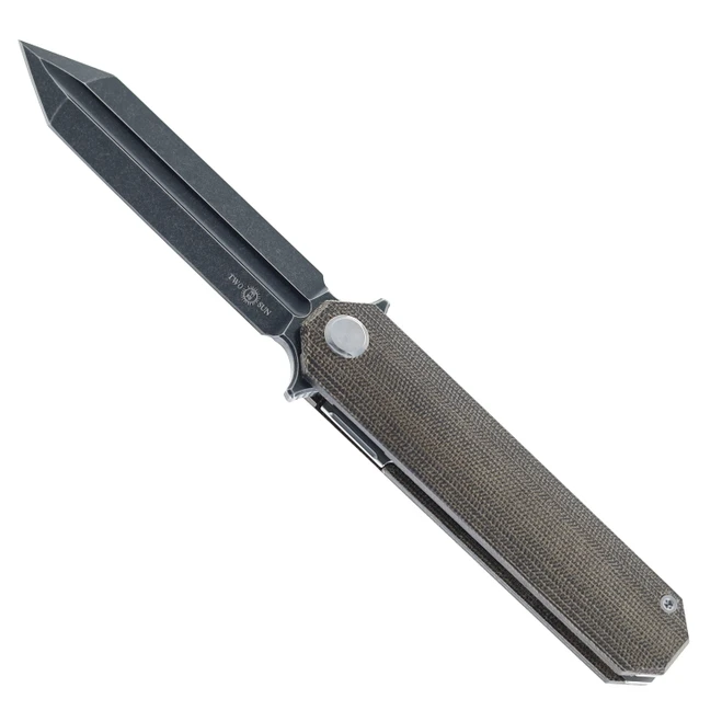 TwoSun TS52 Folding Knife Micarta Handle 3.54" D2