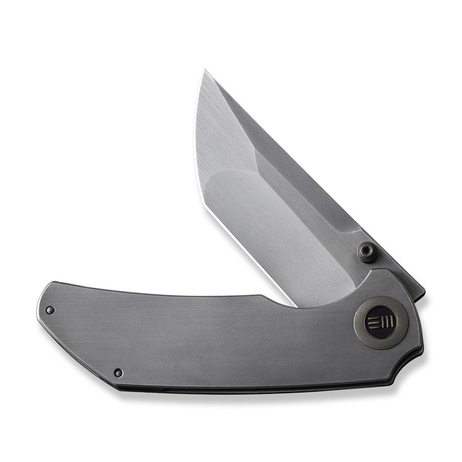 WE Thug XL Folding Knife Gray Titanium Handle 20CV Tanto Plain