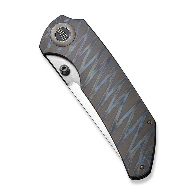 WE Thug XL Folding Knife Tiger Stripe Flame Titanium Handle 20CV 