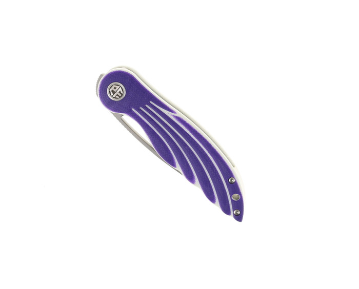 Petrified Fish Nightingale Folding Knife Purple G10 Handle 14C28N