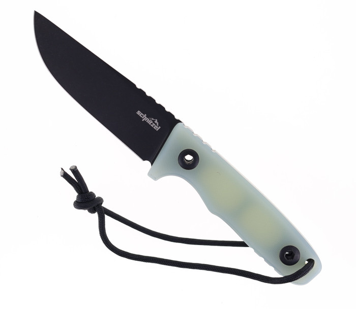 Schnitzel TRI Fixed Blade Knife Jade Green G10 Handle 14C28N Plain Black Blade SNL-03J