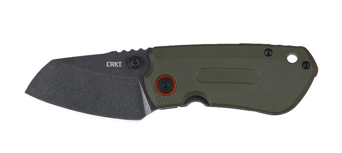 CRKT Overland Compact Folding Knife OD Green G10/Stainless Steel Handle D2 Plain Edge Stonewash Finish 6277