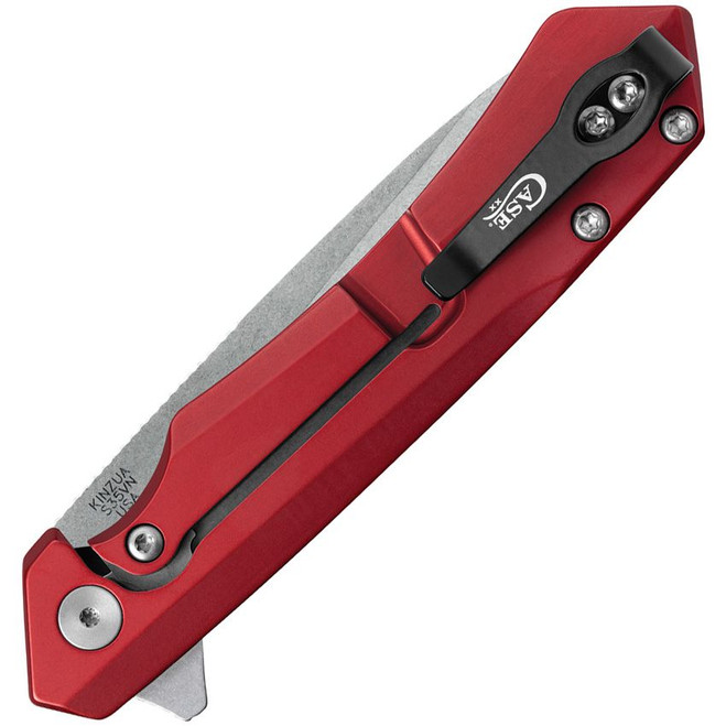 。 Case Cutlery Kinzua EDC Folding Knife Red Aluminum Handle