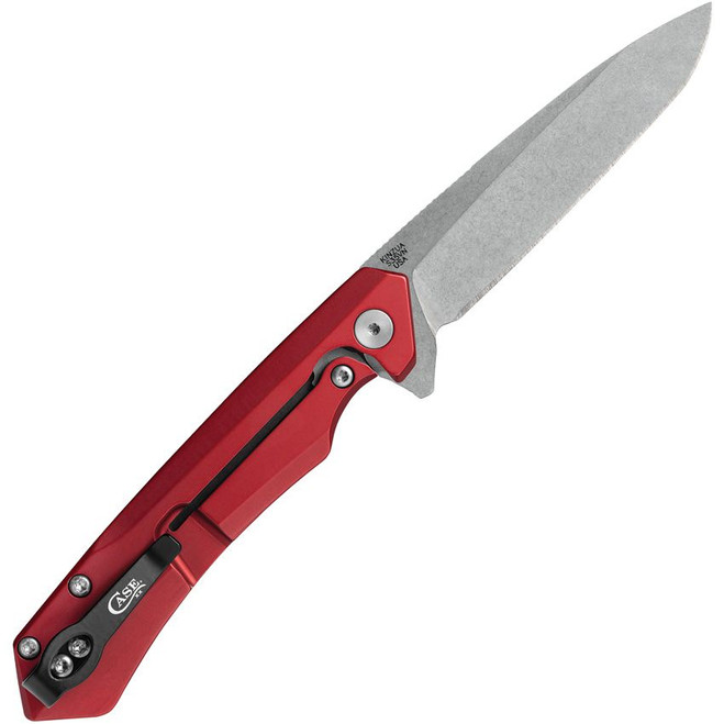 。 Case Cutlery Kinzua EDC Folding Knife Red Aluminum Handle