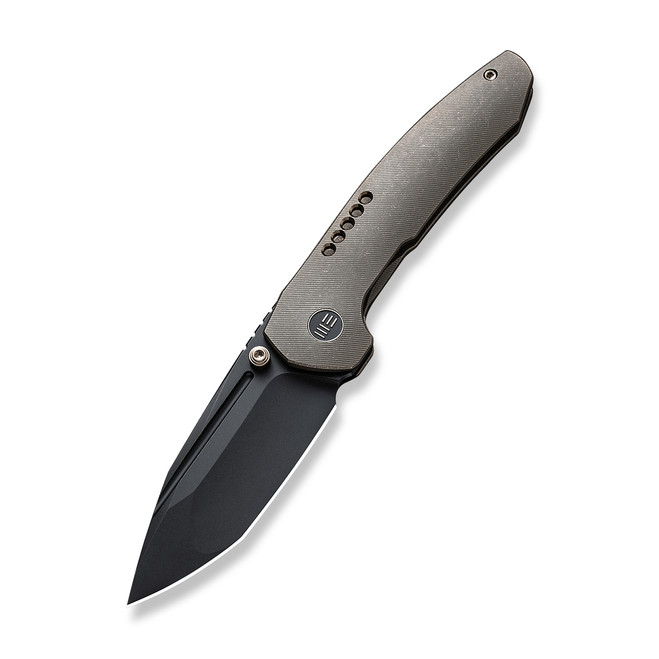 WE Trogon Folding Knife Bronze Titanium Handle 20CV Plain Edge Black Stonewash Finish WE22002-2 WE Trogon Folding Knife Bronze Titanium Handle 20CV Plain Edge Black Stonewash Finish WE22002-2