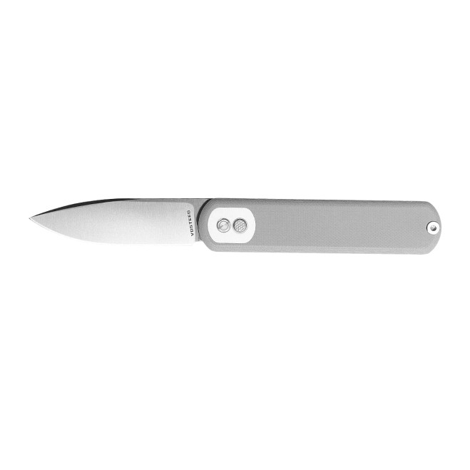 Vosteed Corgi Flipper Button Lock Pocket Knife Gray G10 Handle 14C28N Steel CG3SVG1 Vosteed Corgi Flipper Button Lock Pocket Knife Gray G10 Handle 14C28N Steel CG3SVG1
