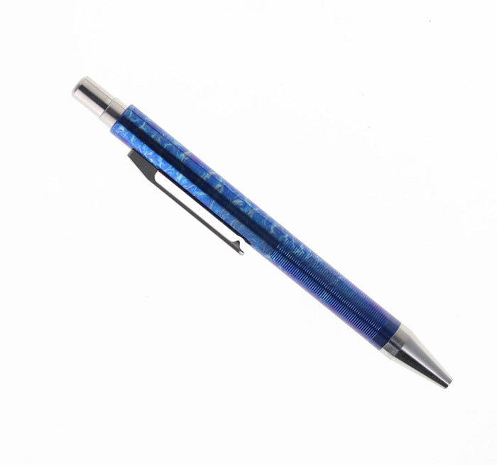 Two Sun Tactical Push Button Pen Color Titanium Handle Black Ink
