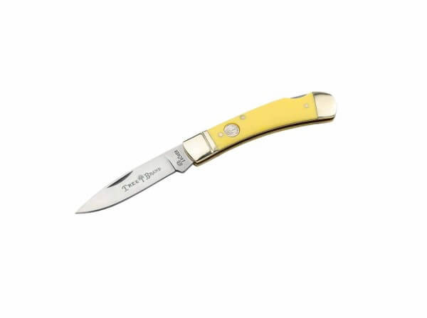 Boker Traditional Series 2.0 Lockback Folding Knife Yellow Delrin Synthetic Handle D2 Plain Edge BO110818