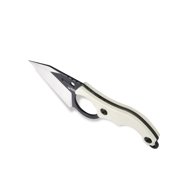 ユウ Kubey Hippocam Fixed Blade Knife Finger Ring White G10 Handle D2