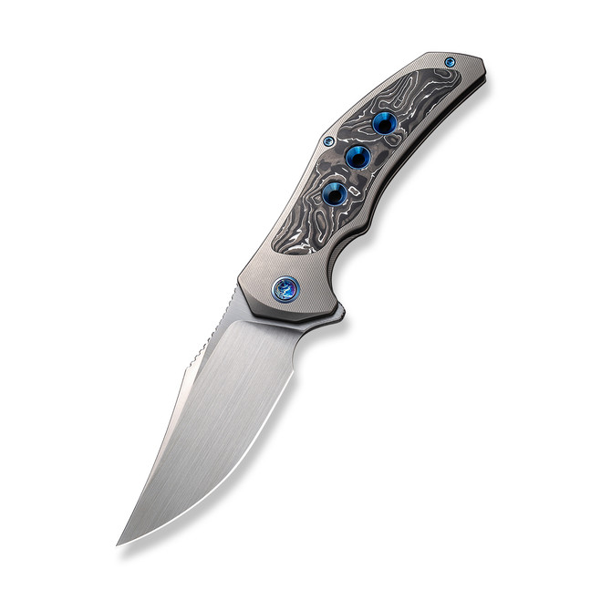 WE Magnetron Folding Knife Gray/Black/Blue Titanium/Aluminum Foil Carbon Fiber Handle 20CV Clip Point Plain Edge Hand Rubbed Satin Finish WE18058-1 WE Magnetron Folding Knife Gray/Black/Blue Titanium/Aluminum Foil Carbon Fiber Handle 20CV Clip Point Plain Edge Hand Rubbed Satin Finish WE18058-1