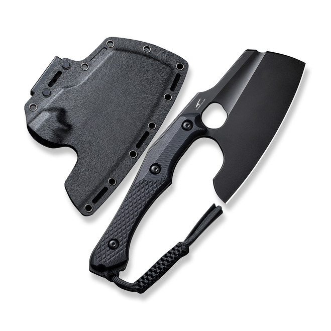 Civivi Aratra Fixed Blade Knife Black G10 Handle D2 Cleaver Plain