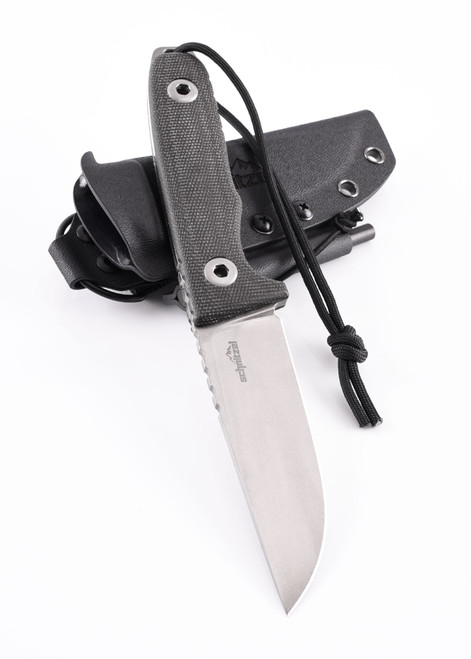 Schnitzel TRI Fixed Blade Knife Green/Brown Micarta Handle 3V