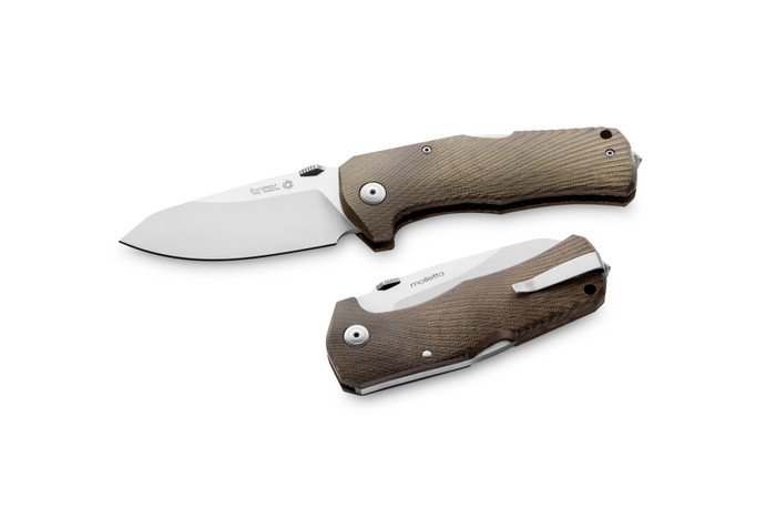 Lionsteel Folding Knife Green Canvas Handle Sleipner Steel Plain Edge Satin Finish TM1 CVG