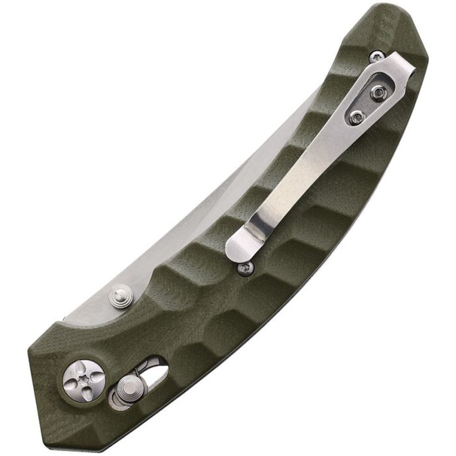 Uzi Axis Lock Folding Knife Green Sculpted G10 Handle 8Cr13MoV