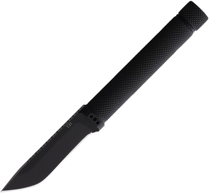 Panacea X Firefly Fixed Blade Neck Knife Fowler Grind Black Handle