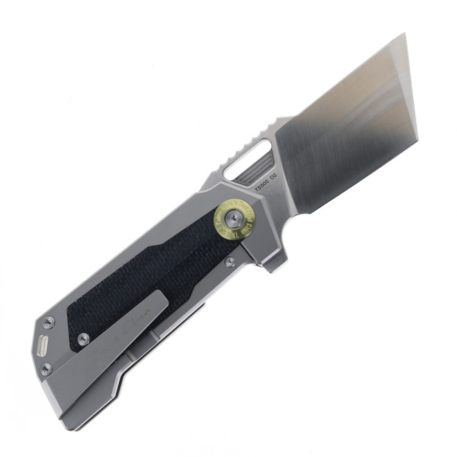 TwoSun David Chen TS500-Sand Flipper Tanto Pocket Knife Micarta