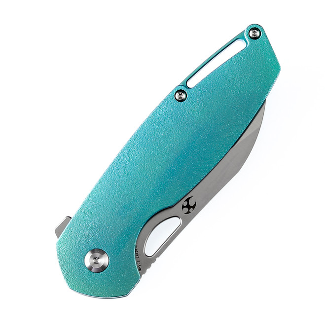 Kansept Model 6 Folding Knife Green/Orange Peel Titanium Handle