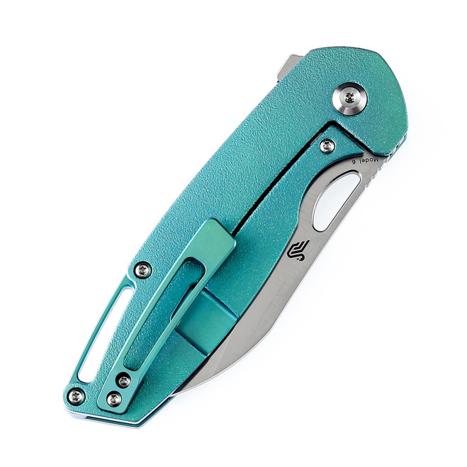 Folding Finish 6 Plain Peel Green/Orange S35VN Handle Knife Titanium Edge Kansept Model K1022B7 Satin