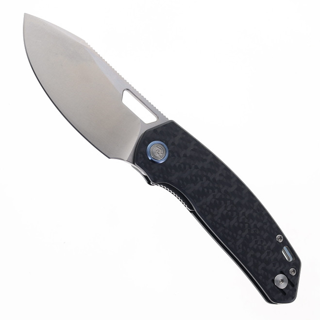 Divo Knives Growler V2 Pocket Knife Carbon Fiber Handle Satin 154CM Plain Edge Divo Knives Growler V2 Pocket Knife Carbon Fiber Handle Satin 154CM Plain Edge