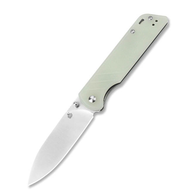 QSP Outdoor Parrot V2 Knife Jade G10 Handle  D2 Plain Satin Ball Bearings QS102-C