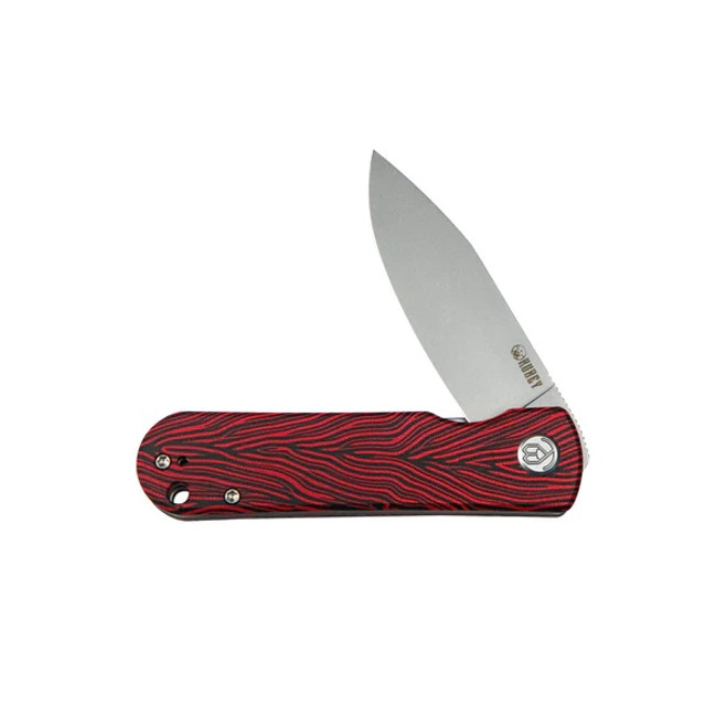 3 Knife Set with a Red Granite Handle, a Garnet Colored Cubic