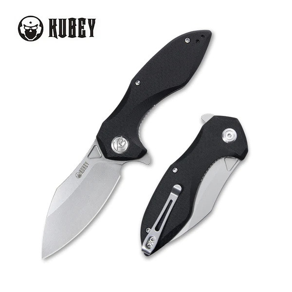 Kubey Noble Nest Liner Lock Folding Knife Black G10 Handle D2 Drop