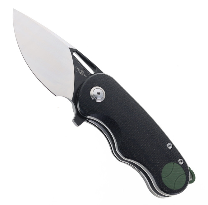 TwoSun TS506 Flipper Folding Knife David Chen Design Black/Green Micarta Handle N690 Blade