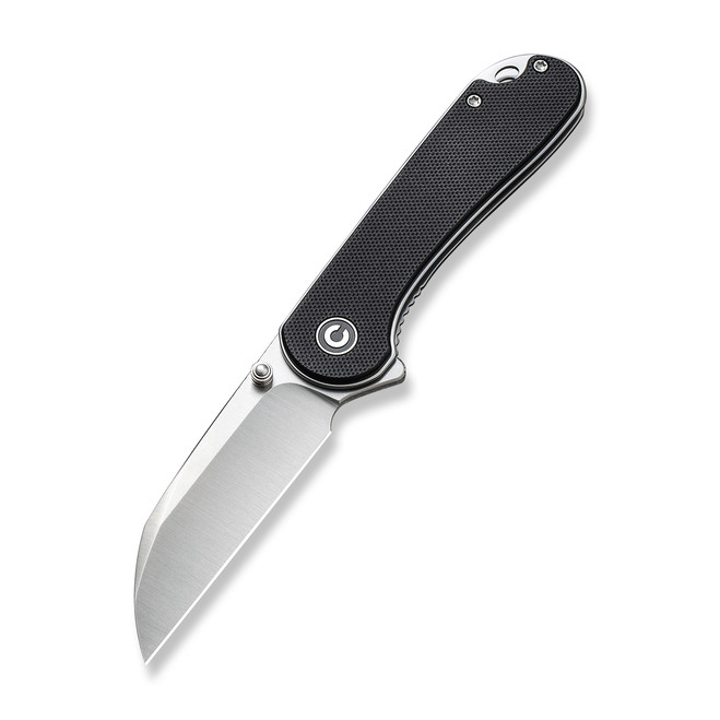 Civivi Elementum Folding Knife Black G10 Handle Nitro-V Wharncliffe Plain Edge Satin Finish C18062AF-1