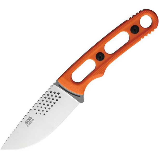 Sog Ether FX Fixed Blade Knife Orange G10 Handle S35VN Plain Edge 17-33-01-57