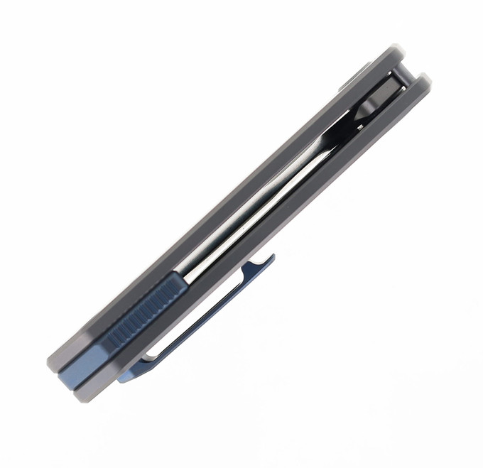 Maxace Meerkat Folding Knife Grey Titanium Handle S90V Plain Edge M13A