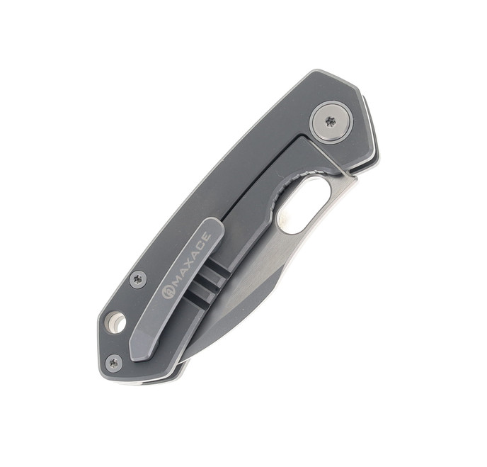 Maxace Meerkat Folding Knife Dark Grey Titanium Handle S90V Plain