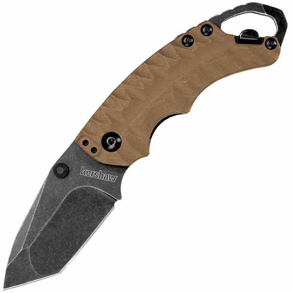 Kershaw Shuffle II Knife Tan FRN Handle Blackwash Tanto Plain Edge