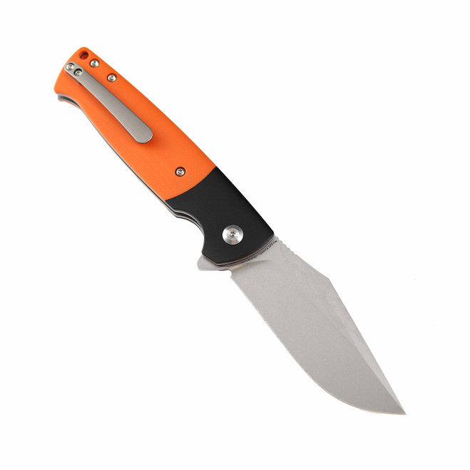 Kansept Shikari Button Lock Folding Knife Black Aluminum/Orange